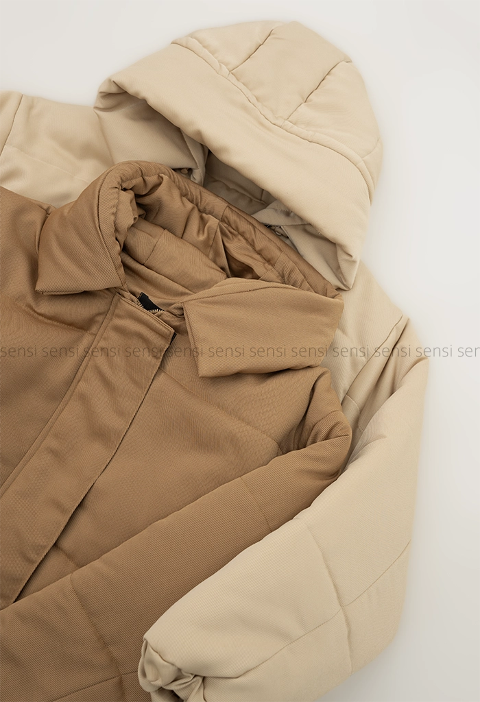 کاپشن کوتاه کتان کج راه کد1004770